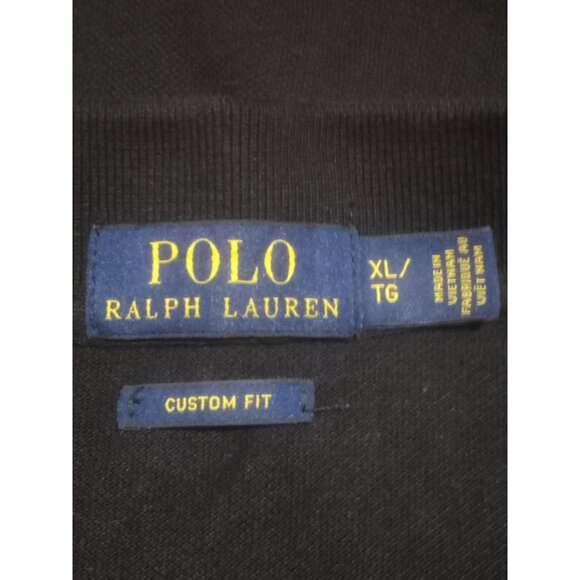 Polo Ralph Lauren Mens XL Custom Fit Polo Shirt Black Red Big Pony #8 - Picture 7 of 12